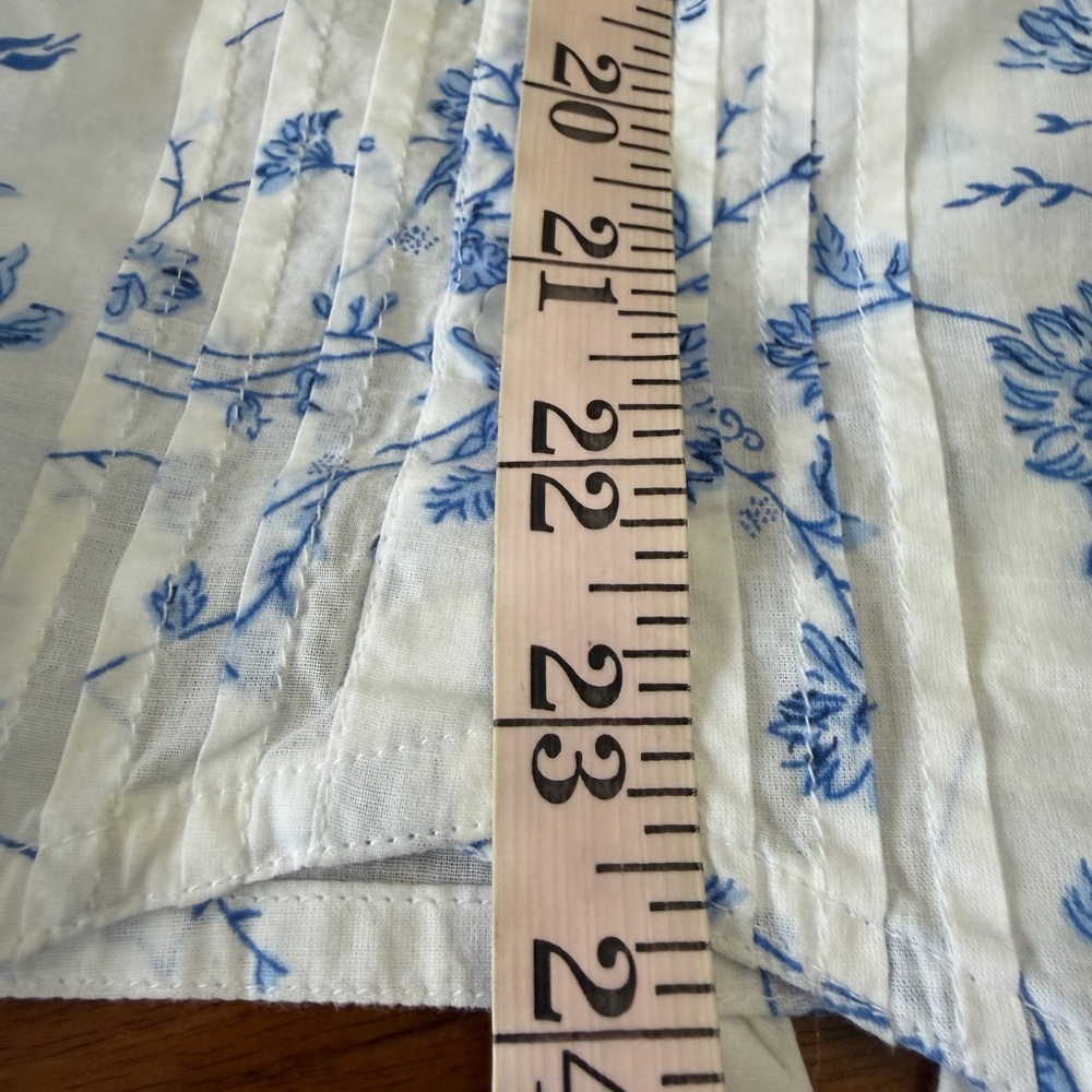 Ella Simone Pajama Set Blue Danube Toile 100% Cotton Capri Pants Tank Romantic - Picture 15 of 16
